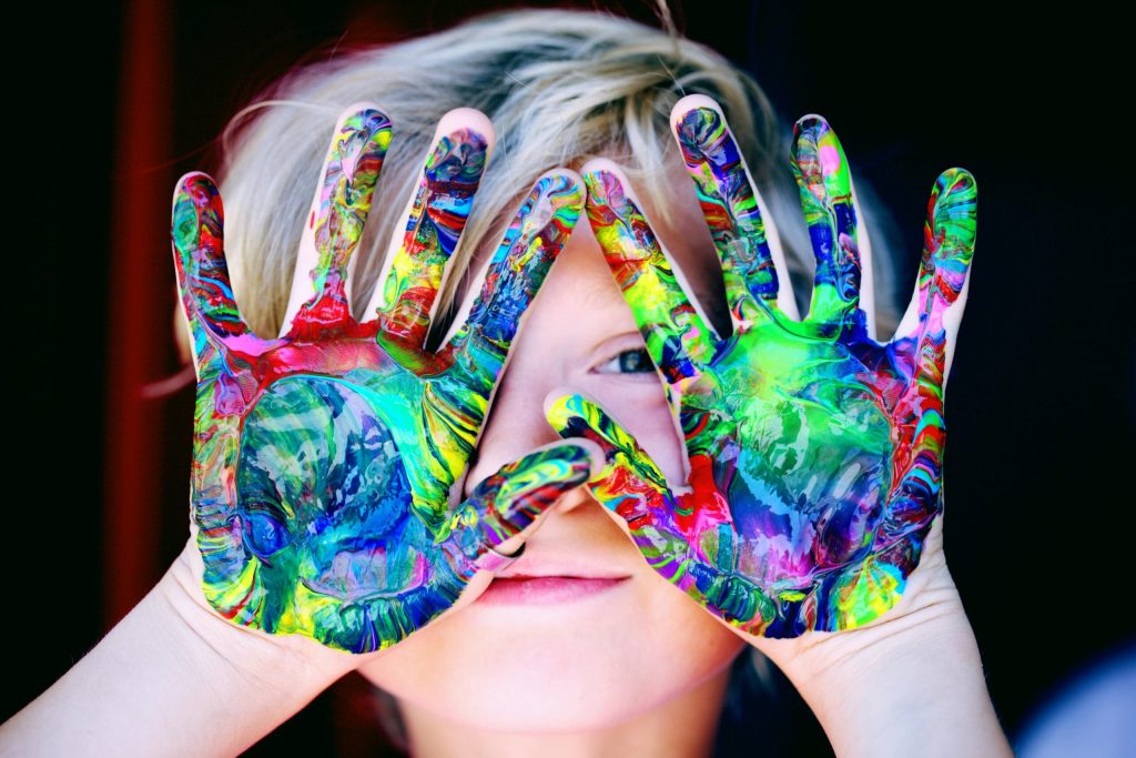 kid with paint